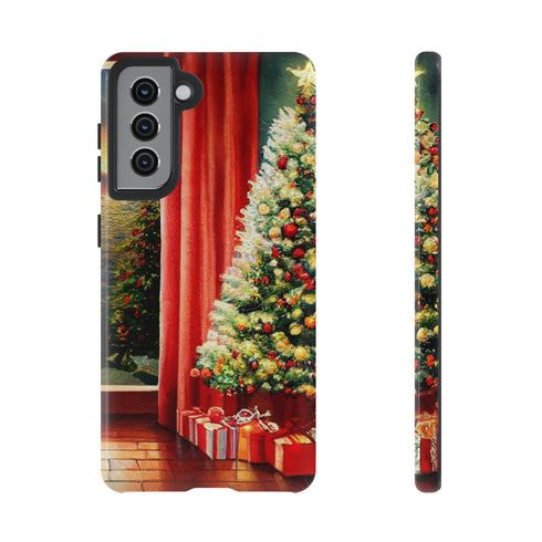 Christmas Tree in Cozy Holiday Home - Impact Resistant Phone Case Samsung Galaxy S21 Glossy